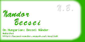 nandor becsei business card